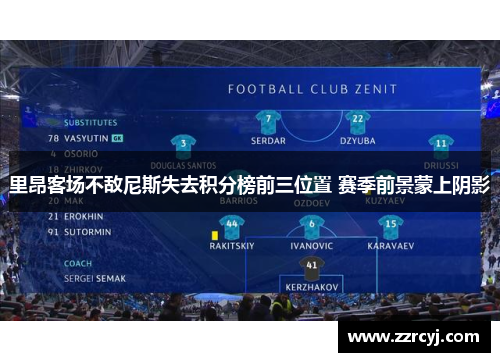 里昂客场不敌尼斯失去积分榜前三位置 赛季前景蒙上阴影